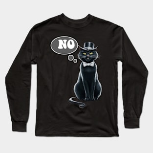 Black Cat says no Long Sleeve T-Shirt